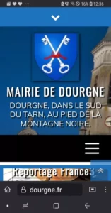 Site de la Mairie de Dourgne su -smartphone